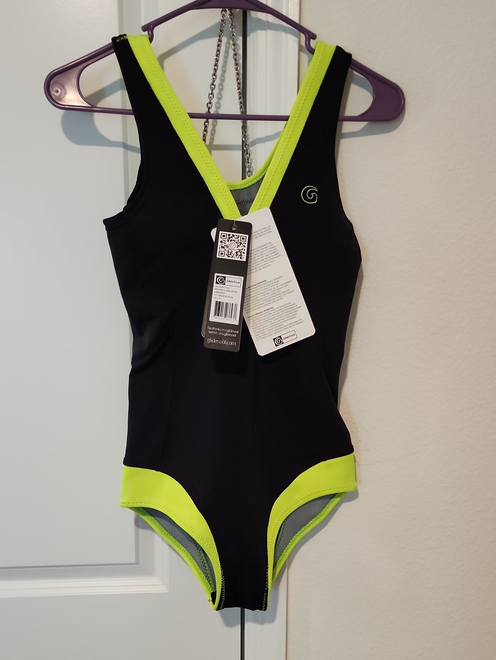 Black & Neon Green Girls Swim Bodysuit by C-Skins